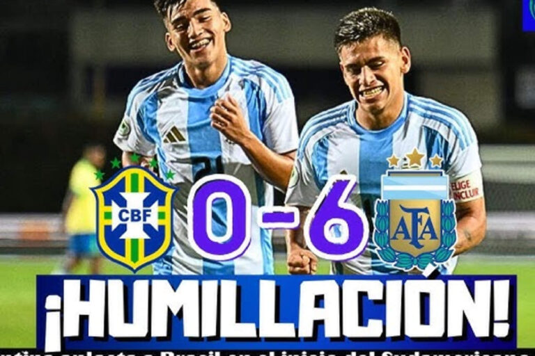 Sudamericano Sub 20: Argentina goleó a Brasil y medios cariocas titularon Humillación