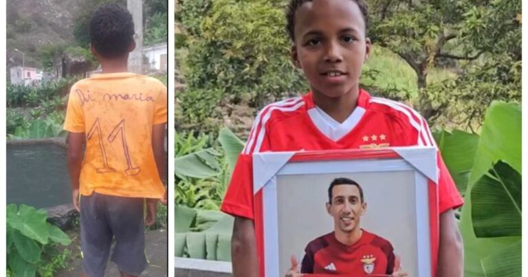 El conmovedor gesto de Ángel Di María con un niño de Cabo Verde que «fabricó» su camiseta