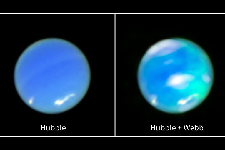 La NASA captó por primera vez auroras en Neptuno