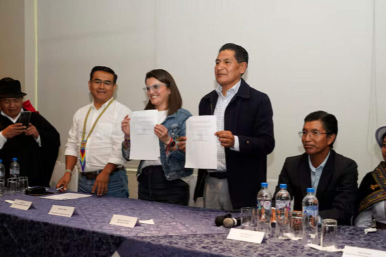El movimiento indígena evangélico respaldó la candidatura de Daniel Noboa