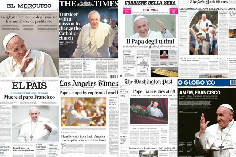 Así reflejaron las tapas de los diarios del mundo la muerte del papa Francisco