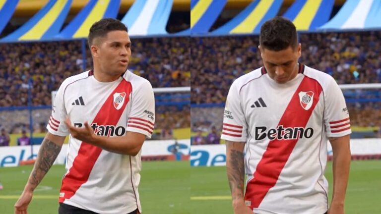 El reproche de Juanfer Quintero a un compañero durante el Superclásico: a quién apuntó?