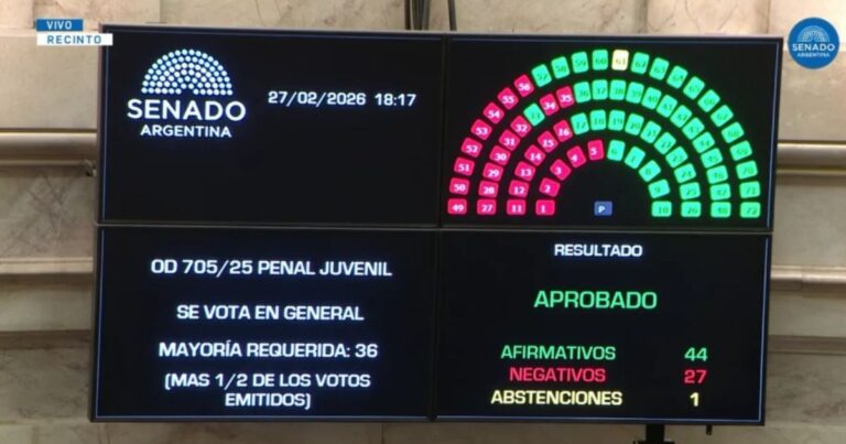 Congreso. Se aprobó el Proyecto de Ley de Baja Imputabilidad